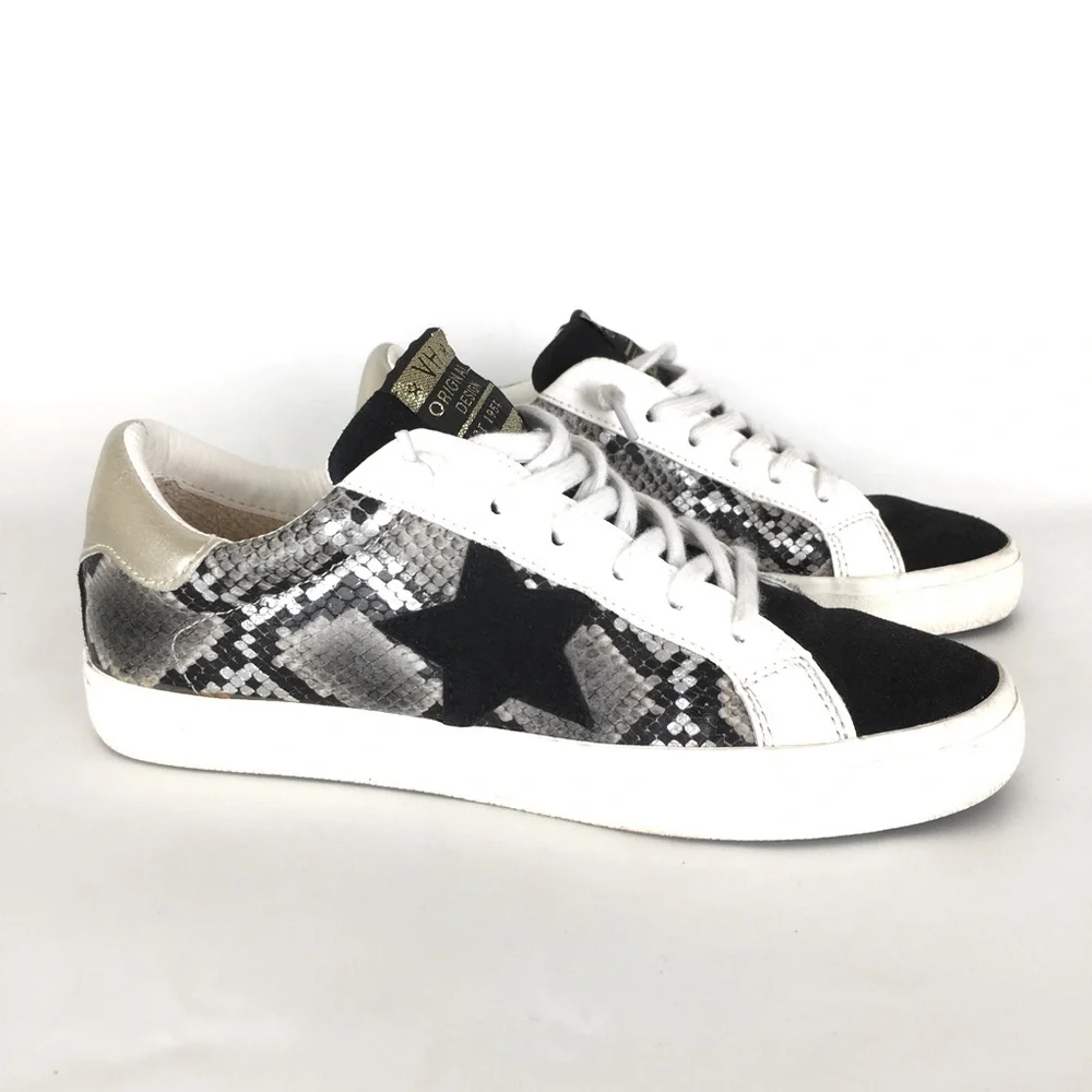 Vintage Havana Sonny Snakeskin Sneaker Shoes Women’s Size 8 Black White